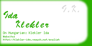 ida klekler business card